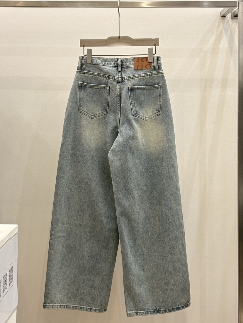 CICI韓國直郵女士新款26春夏時尚休閑職業人氣牛仔褲復古Ci Ci牛仔褲
