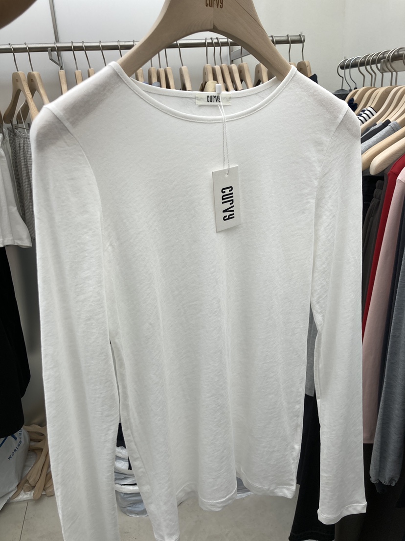 CURVY韓國直郵實拍女裝新品休閑熱賣推薦職業人氣長袖T恤CURVY長袖T恤圖色1