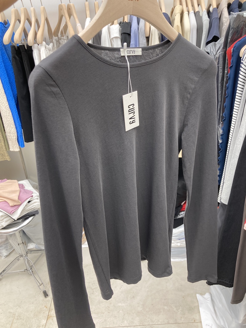 CURVY韓國直郵實拍女裝新品休閑熱賣推薦職業人氣長袖T恤CURVY長袖T恤圖色4