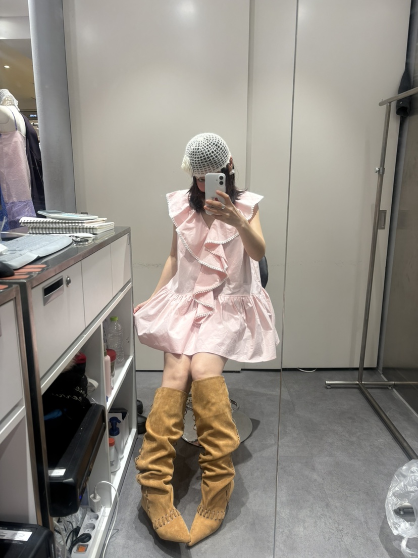 PLATFORM-L韓國代購女士新款職業推薦人氣26春夏連衣裙荷葉邊PLATFORM連衣裙