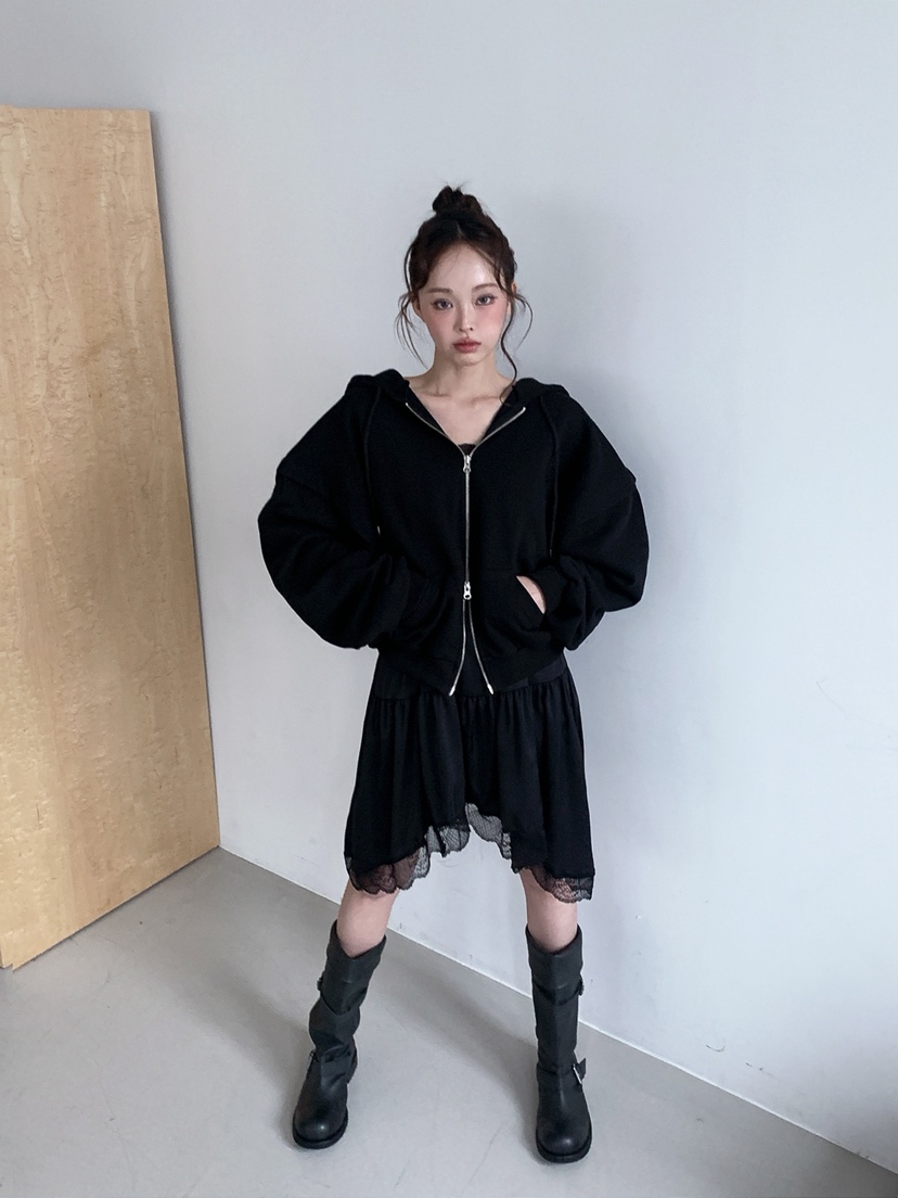 VERANDA韓國東大門代購女裝新款時尚休閑夾克拉鏈連帽衫寬松VERANDA夾克