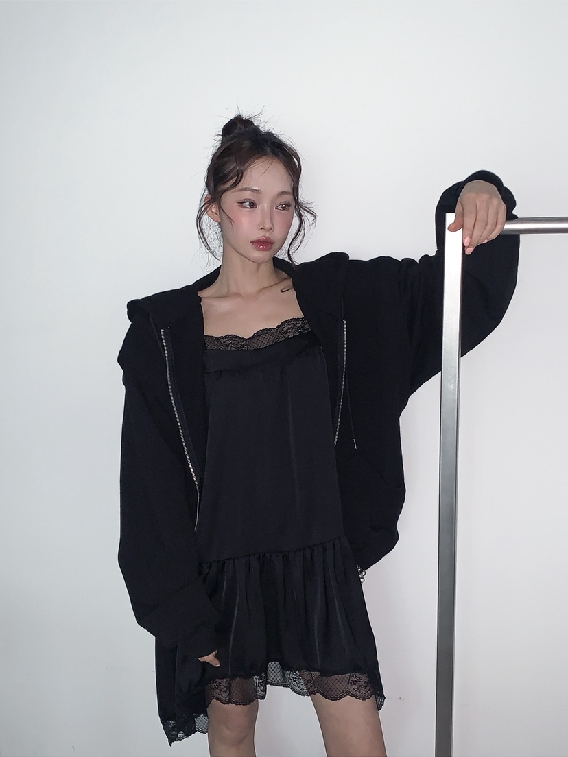 VERANDA韓國東大門代購女裝新款時尚休閑夾克拉鏈連帽衫寬松VERANDA夾克