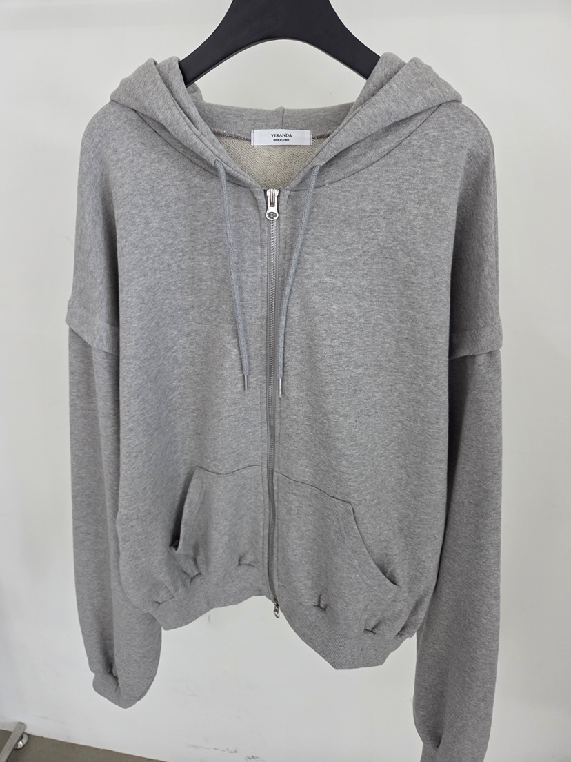 VERANDA韓國東大門代購女裝新款時尚休閑夾克拉鏈連帽衫寬松VERANDA夾克