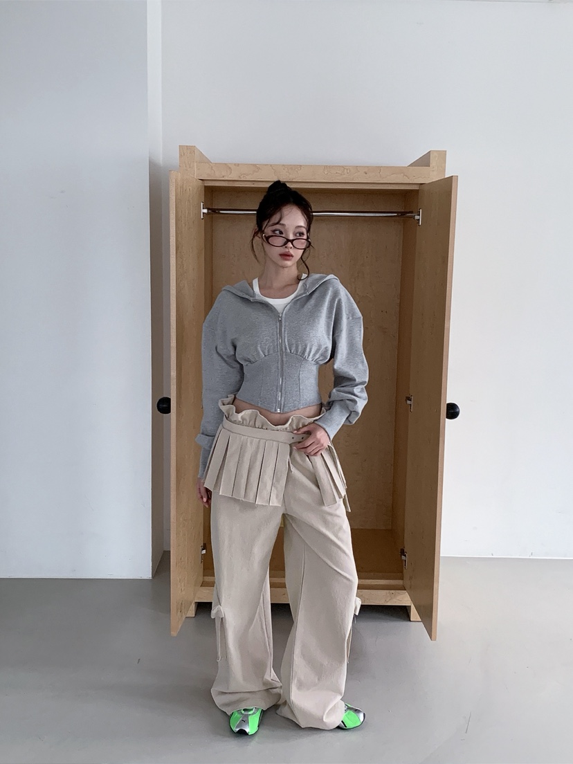 VERANDA韓國東大門直郵女裝新品時尚熱賣夾克拉鏈連帽衫短款VERANDA夾克