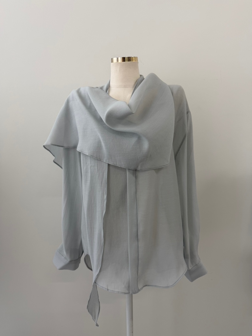 UNA/THE MAY韓國直郵實拍女士新品時尚休閑襯衫蕾絲衫圍巾THEMAY/UNA襯衫/蕾絲衫圖色1