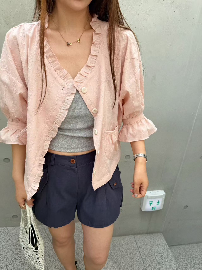 OLI SEOUL韓國東大門代購女士新款職業26春夏襯衫蕾絲衫OLI SEOUL襯衫/蕾絲衫