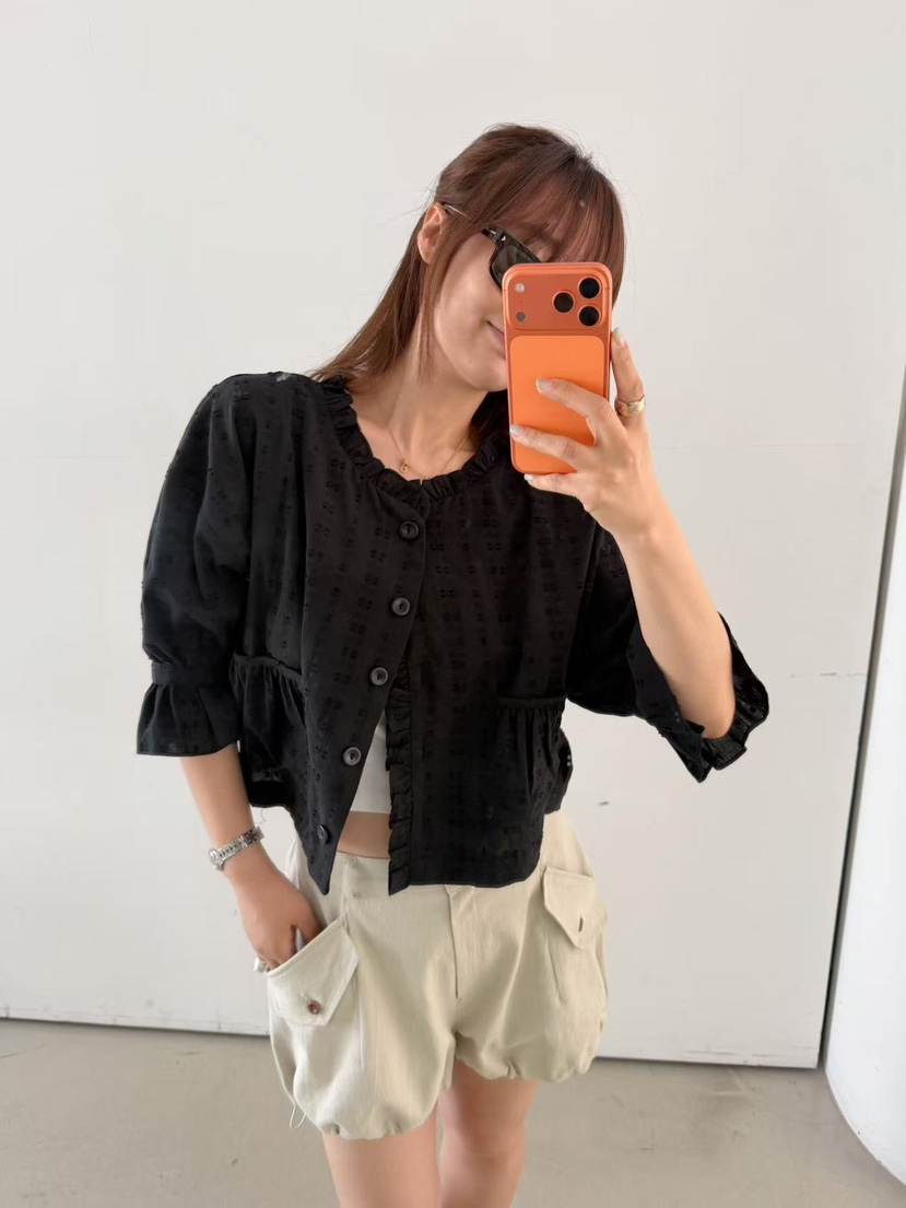 OLI SEOUL韓國東大門代購女士新款職業26春夏襯衫蕾絲衫OLI SEOUL襯衫/蕾絲衫