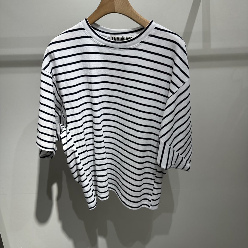LAMINEDOR韓國東大門代購女士新款推薦26春夏時尚職業T恤LA MINE DORT恤圖色1黑色條紋
