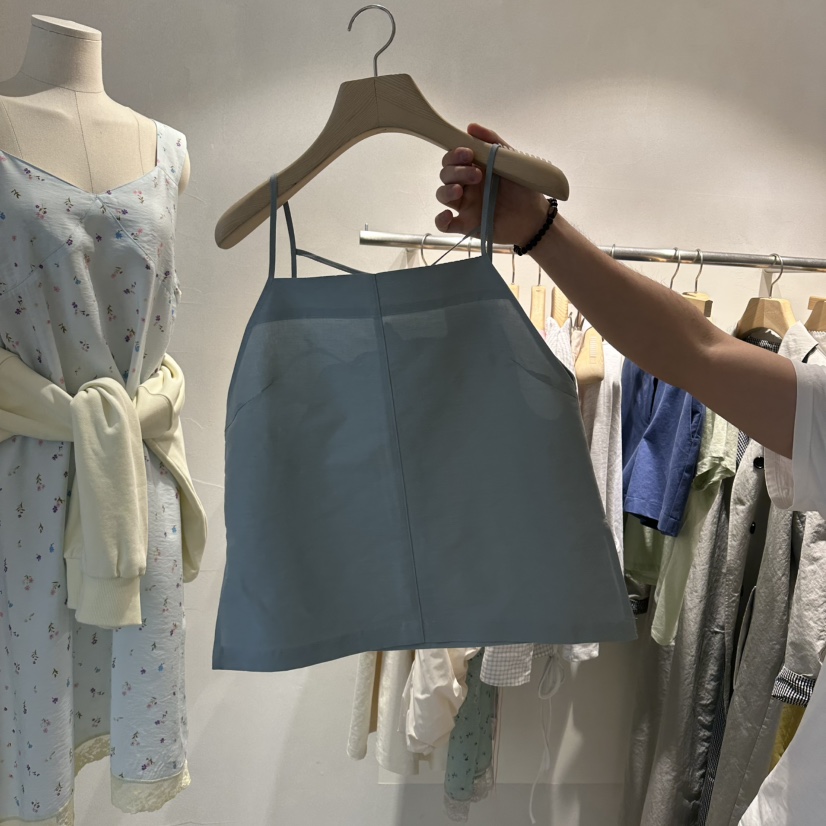 ROOM K-P韓國東大門代購女裝新品人氣26春夏吊帶背心亞麻roomk吊帶/背心圖色2