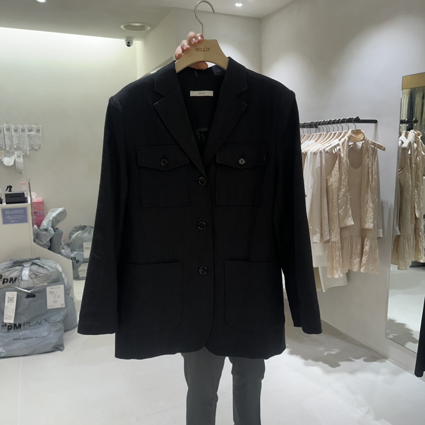 MILLIF韓國直郵女裝新款26春夏休閑人氣熱賣推薦夾克亞麻MILLIF夾克圖色2