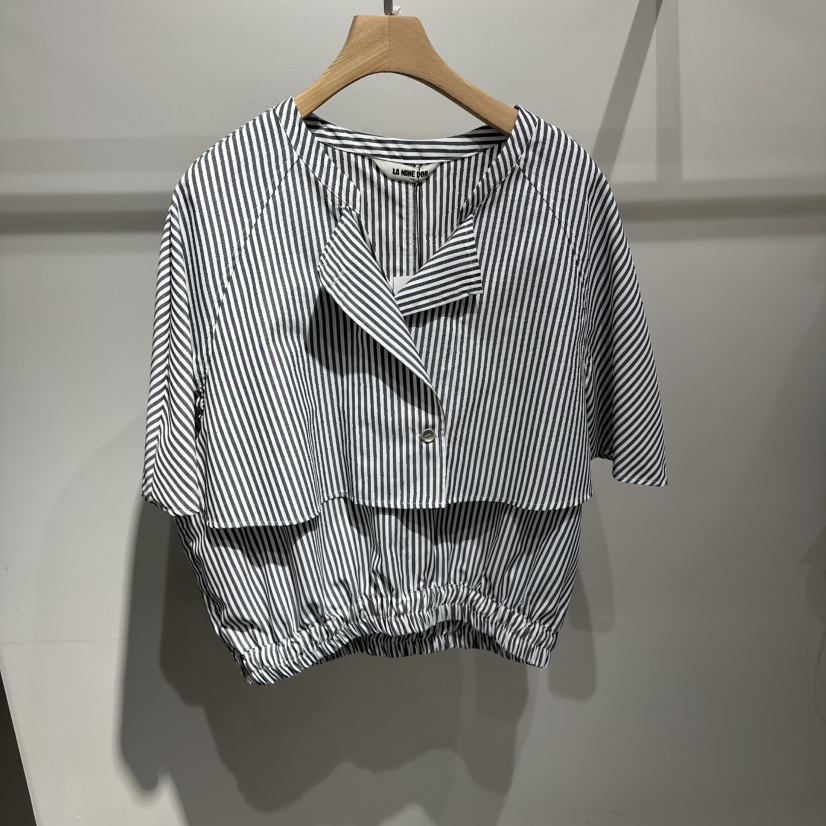 LAMINEDOR韓國東大門代購女士新款休閑熱賣推薦襯衫蕾絲衫LA MINE DOR襯衫/蕾絲衫圖色2黑色條紋