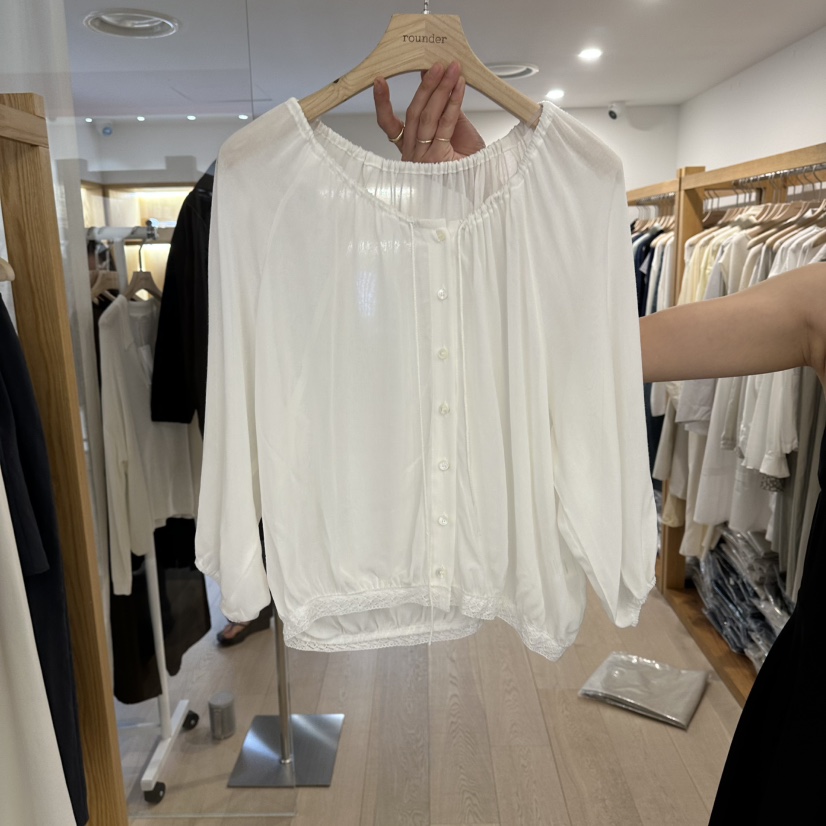 ROUNDER韓國代購女士新款熱賣推薦職業休閑26春夏襯衫蕾絲衫ROUNDER襯衫/蕾絲衫圖色1