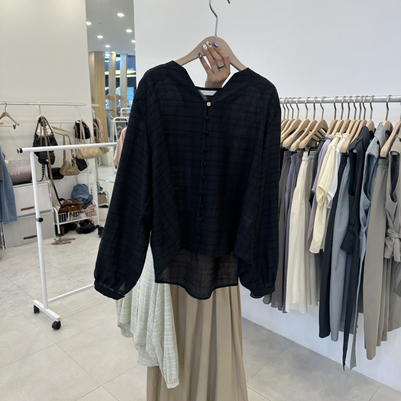 FUNNY POWDER韓國直郵女裝新款26春夏人氣休閑襯衫蕾絲衫THE FUNNY襯衫/蕾絲衫圖色2