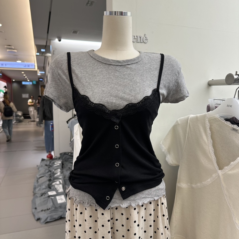 BENE韓國直郵實拍女裝新品熱賣推薦休閑時尚26春夏職業T恤BENET恤圖色6