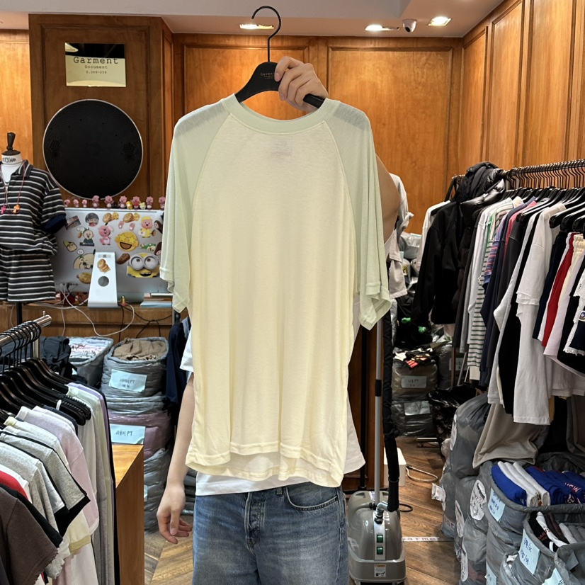 GARMENT-P韓國代購女裝新款職業熱賣人氣休閑時尚T恤插肩袖GARMENTT恤圖色2