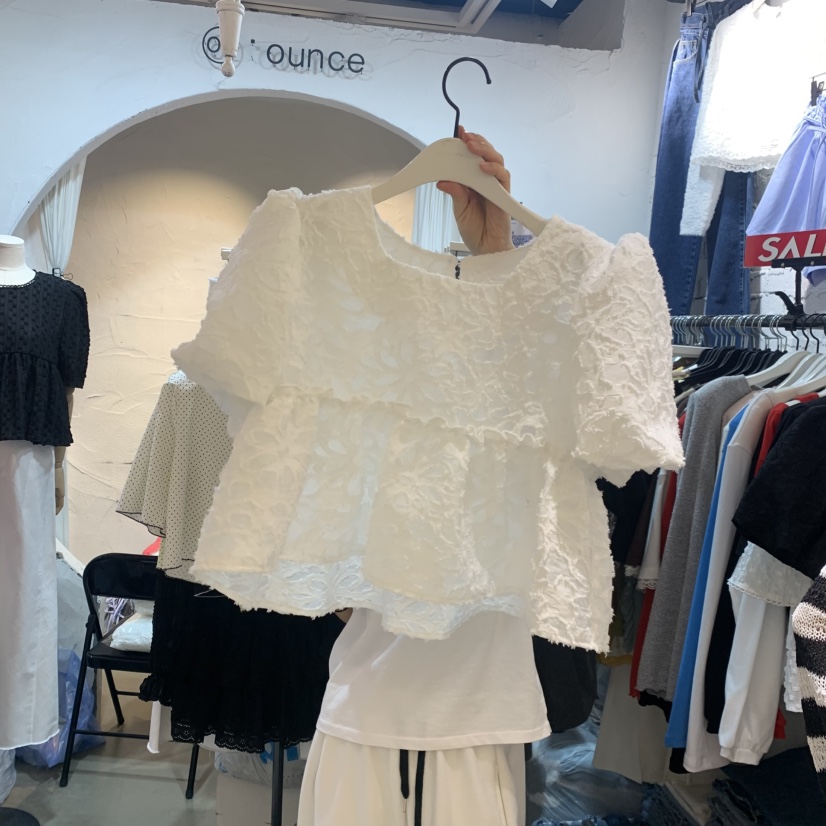 OZ韓國直郵女裝新品休閑26春夏熱賣人氣時尚職業襯衫蕾絲衫OZ.ounce襯衫/蕾絲衫圖色2