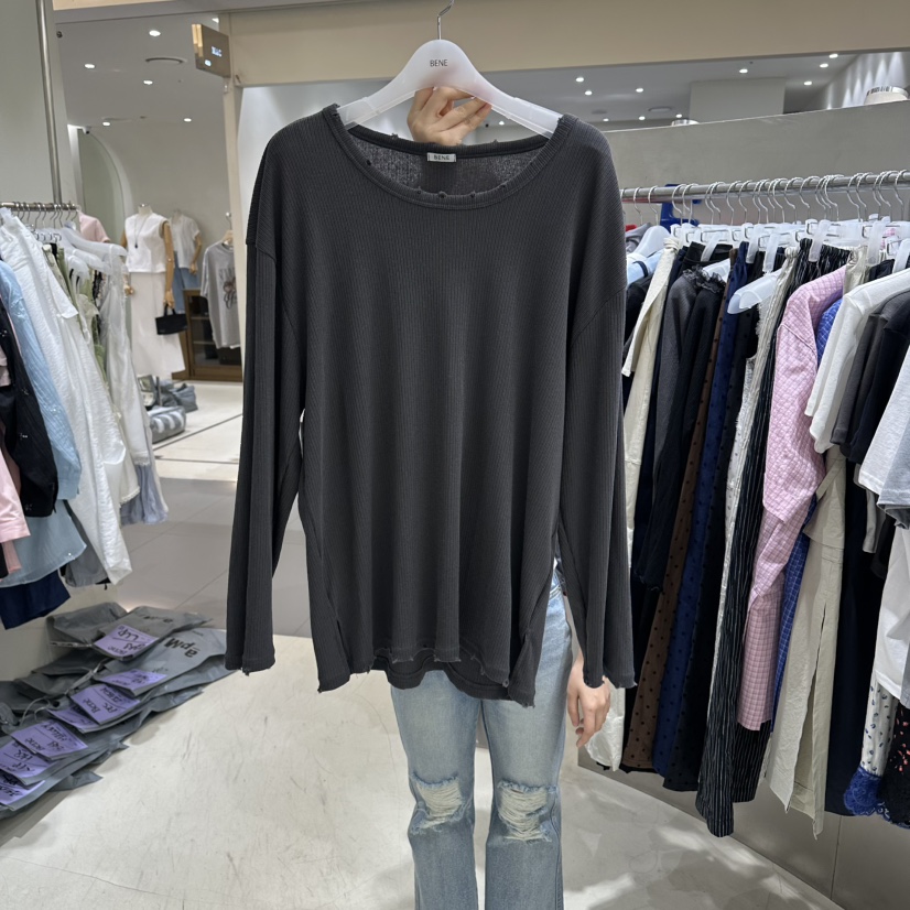 BENE韓國直郵實拍女裝新款推薦熱賣26春夏時尚人氣長袖T恤BENE長袖T恤圖色4墨色