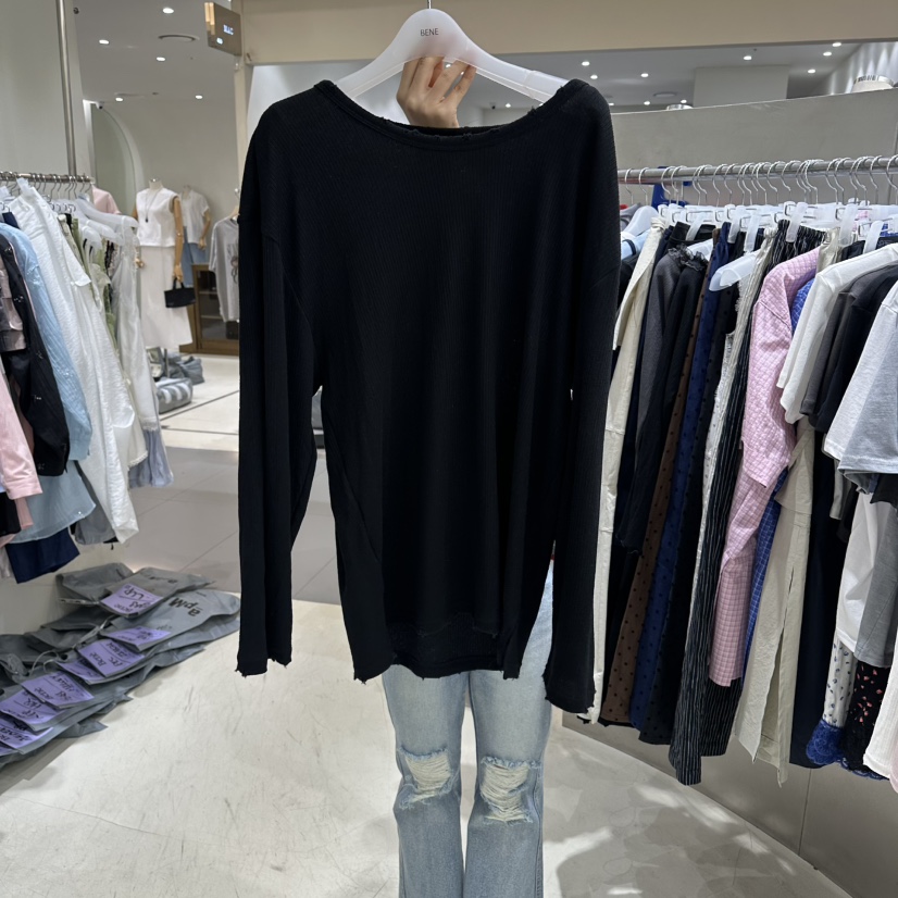 BENE韓國直郵實拍女裝新款推薦熱賣26春夏時尚人氣長袖T恤BENE長袖T恤圖色5黑色