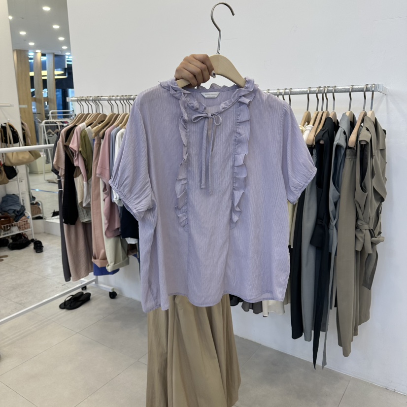 FUNNY POWDER韓國直郵實拍女士新款熱賣時尚休閑襯衫蕾絲衫THE FUNNY襯衫/蕾絲衫圖色3