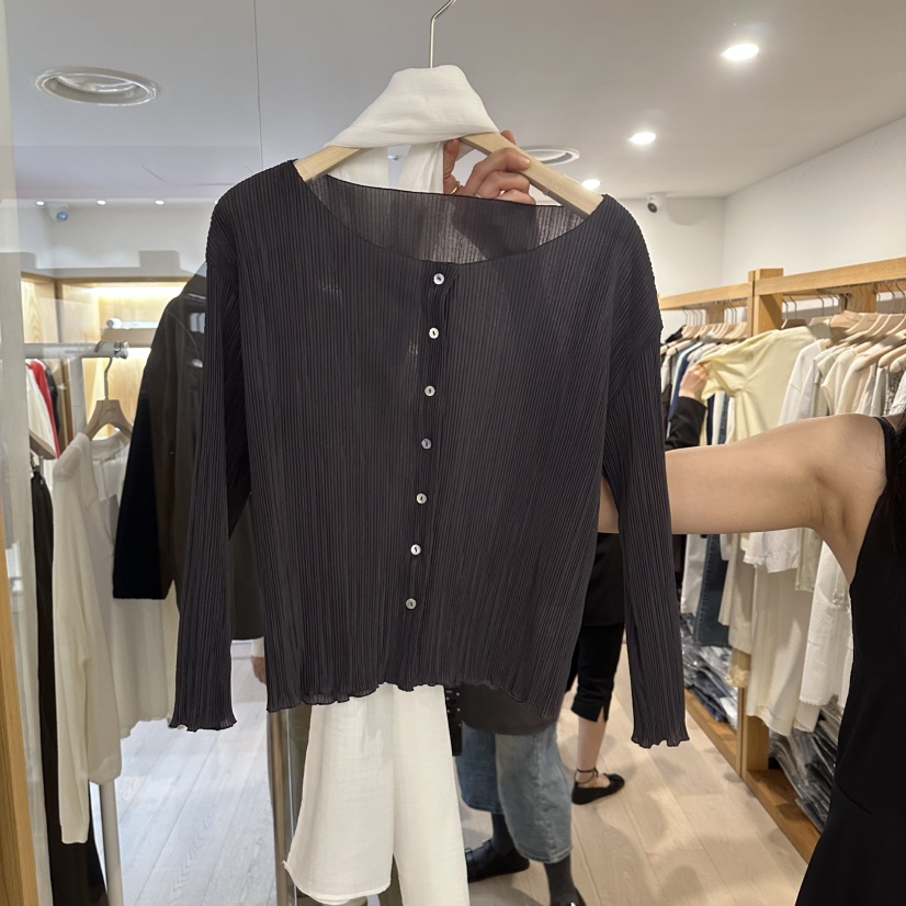 ROUNDER韓國東大門代購女裝新品26春夏推薦針織衫褶裥紐扣ROUNDER針織衫圖色2