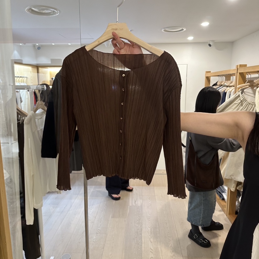 ROUNDER韓國東大門代購女裝新品26春夏推薦針織衫褶裥紐扣ROUNDER針織衫圖色3