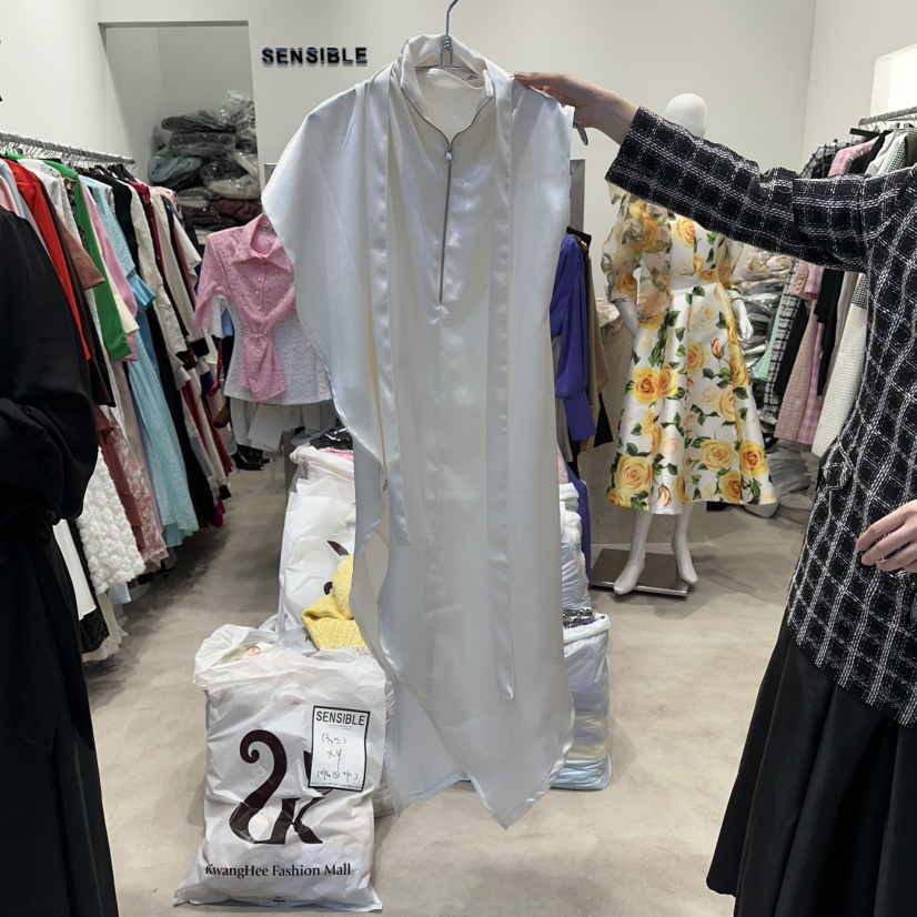 SENSIBLE-S韓國直郵女裝新款職業連衣裙不對稱含腰帶拉鏈長款SENSIBLE連衣裙圖色1含腰帶