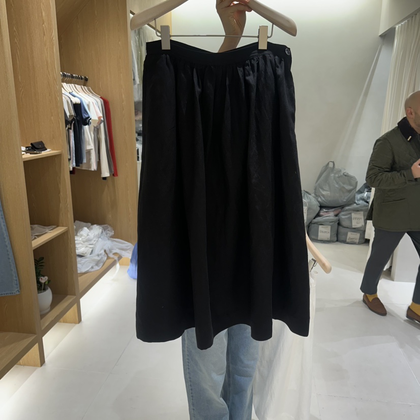 MILLIF韓國代購女士新品人氣職業半身裙中短裙亞麻布紐扣MILLIF半身裙/中短裙圖色2