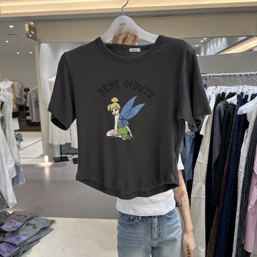 BENE韓國東大門直郵女裝新品26春夏推薦時尚休閑熱賣人氣T恤BENET恤圖色4墨色