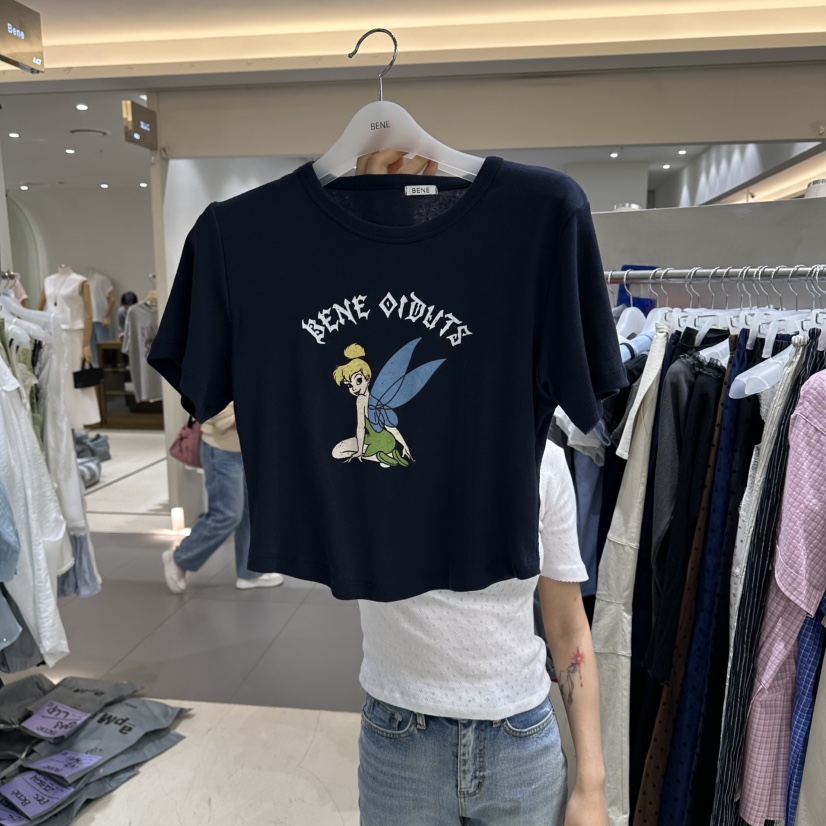 BENE韓國東大門直郵女裝新品26春夏推薦時尚休閑熱賣人氣T恤BENET恤圖色5深藍色