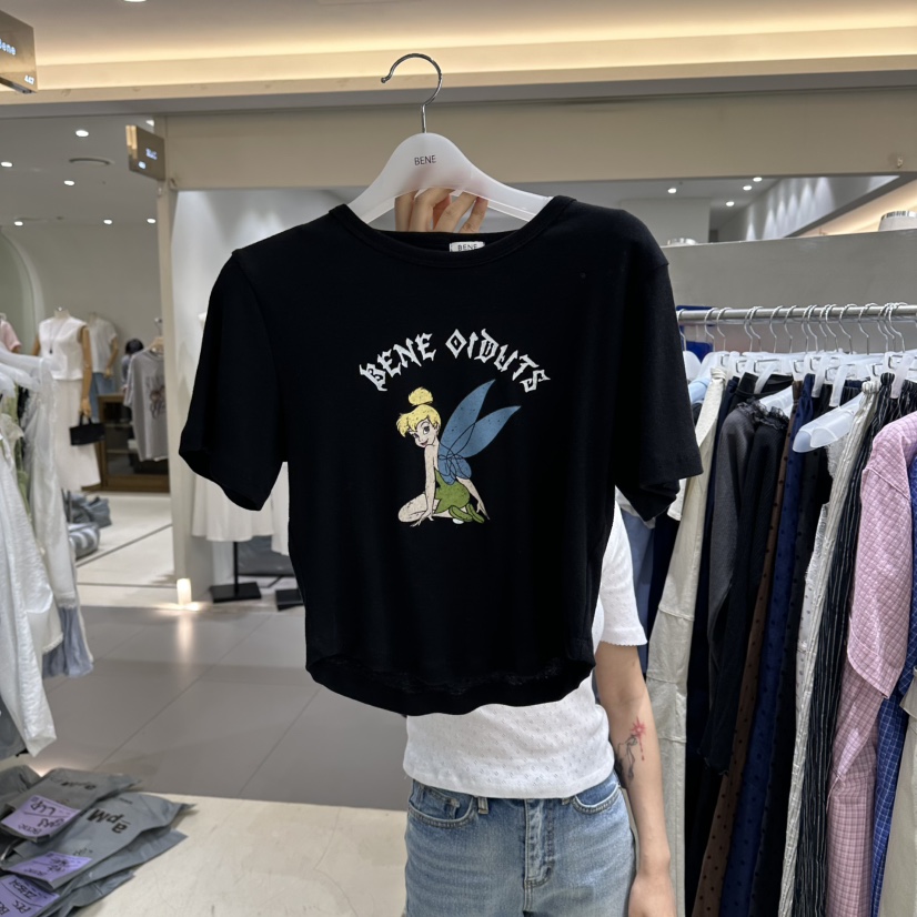 BENE韓國東大門直郵女裝新品26春夏推薦時尚休閑熱賣人氣T恤BENET恤圖色6黑色