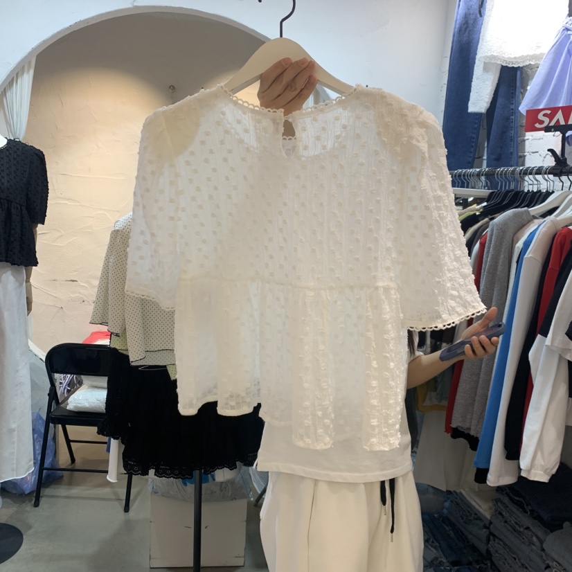 OZ韓國直郵女裝新款推薦人氣時尚休閑熱賣職業襯衫蕾絲衫OZ.ounce襯衫/蕾絲衫