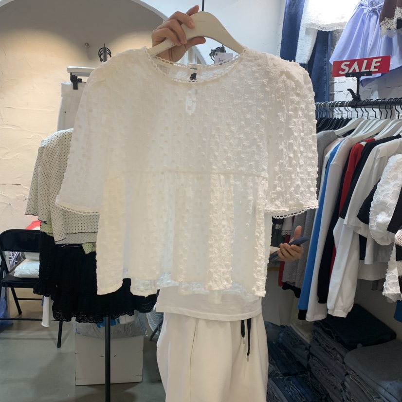 OZ韓國直郵女裝新款推薦人氣時尚休閑熱賣職業襯衫蕾絲衫OZ.ounce襯衫/蕾絲衫圖色1