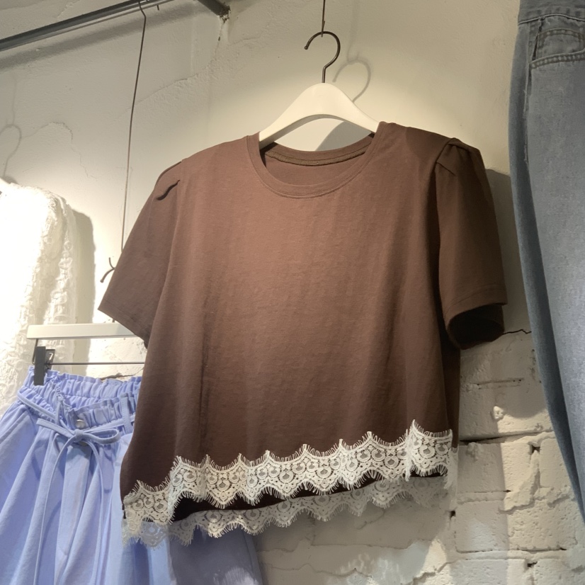 OZ韓國東大門直郵女士新品推薦熱賣職業時尚26春夏T恤蕾絲OZ.ounceT恤圖色1