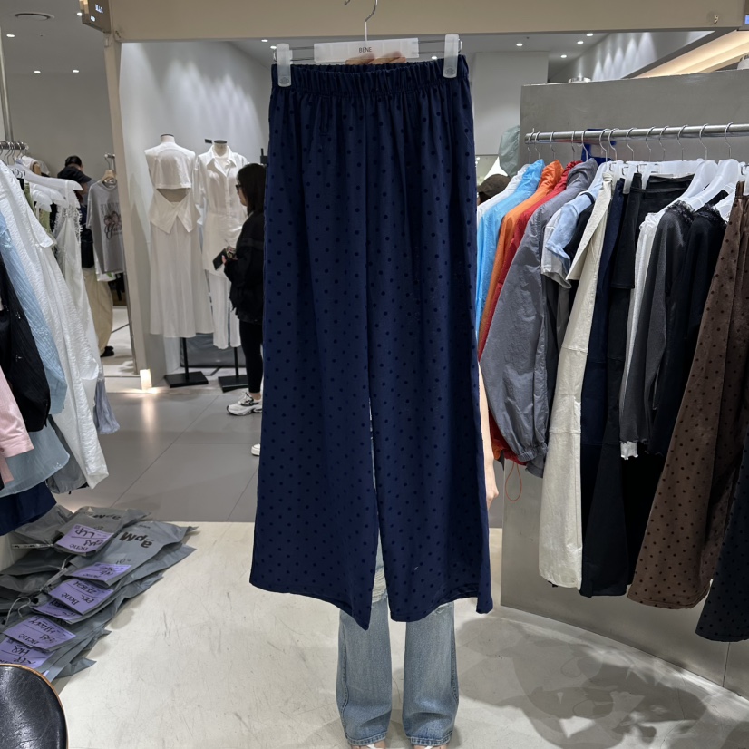 BENE韓國直郵女裝新品時尚熱賣休閑職業人氣休閑褲亞麻布BENE休閑褲圖色3深藍色