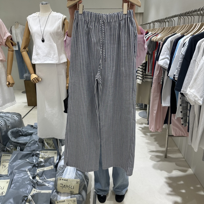 A WANT韓國代購女裝新品職業26春夏熱賣人氣推薦休閑褲條紋A WANT休閑褲圖色1