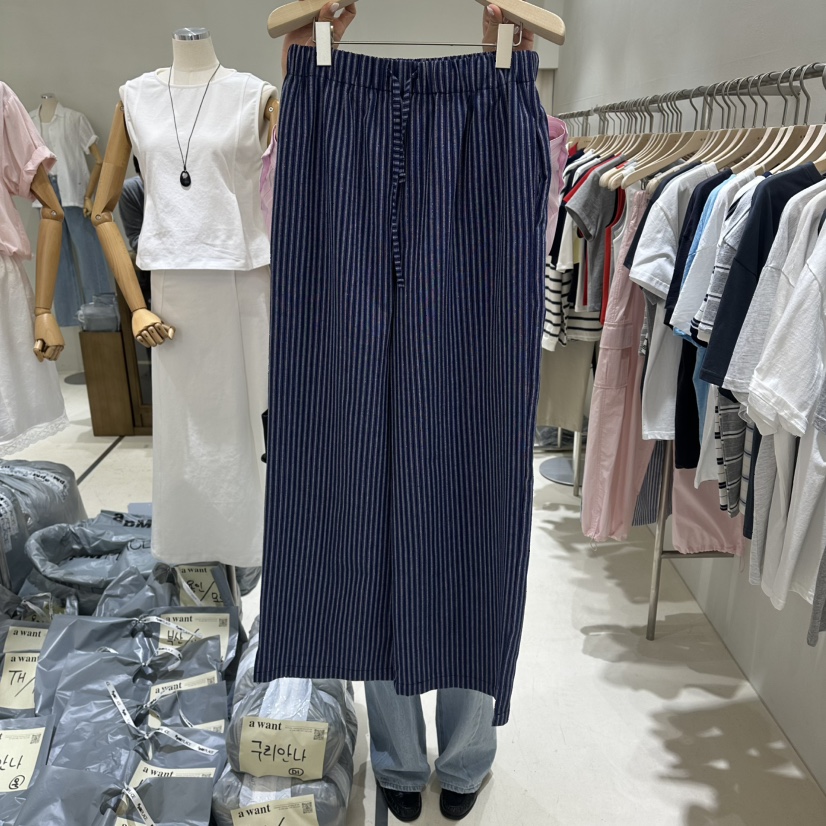 A WANT韓國代購女裝新品職業26春夏熱賣人氣推薦休閑褲條紋A WANT休閑褲圖色2