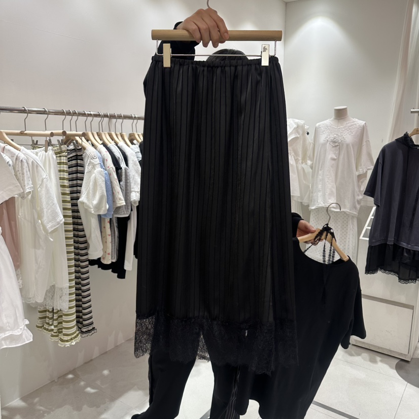 MINI UNNI韓國東大門代購女裝新款人氣半身裙中短裙條紋MINI UNNI半身裙/中短裙