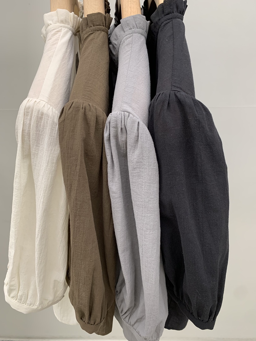 LEGACY BONE韓國直郵女士新品人氣26春夏襯衫蕾絲衫褶皺LEGACY BONE襯衫/蕾絲衫