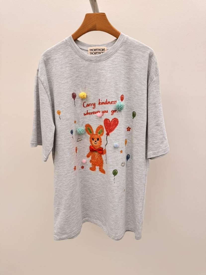 THORE韓國直郵女士新款推薦職業時尚休閑人氣26春夏熱賣T恤THORET恤圖色2