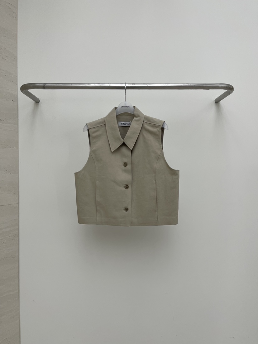 ATMOSPHERE韓國直郵女士新品時尚26春夏推薦熱賣馬甲亞麻布ATMOSPHERE/BLING馬甲圖色1