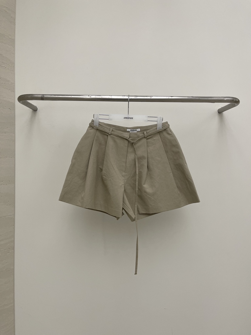 ATMOSPHERE韓國直郵實拍女士新款時尚休閑26春夏短褲亞麻布ATMOSPHERE/BLING短褲圖色1