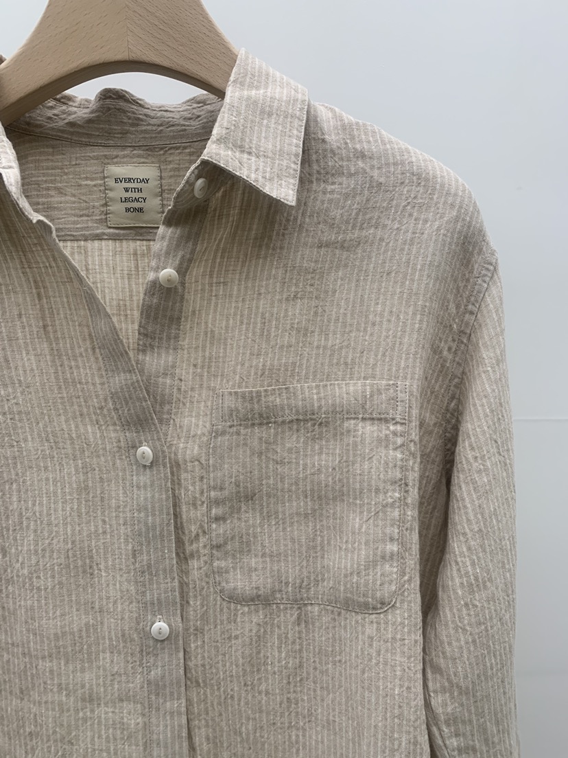 LEGACY BONE韓國東大門直郵女士新款時尚襯衫蕾絲衫條紋LEGACY BONE襯衫/蕾絲衫