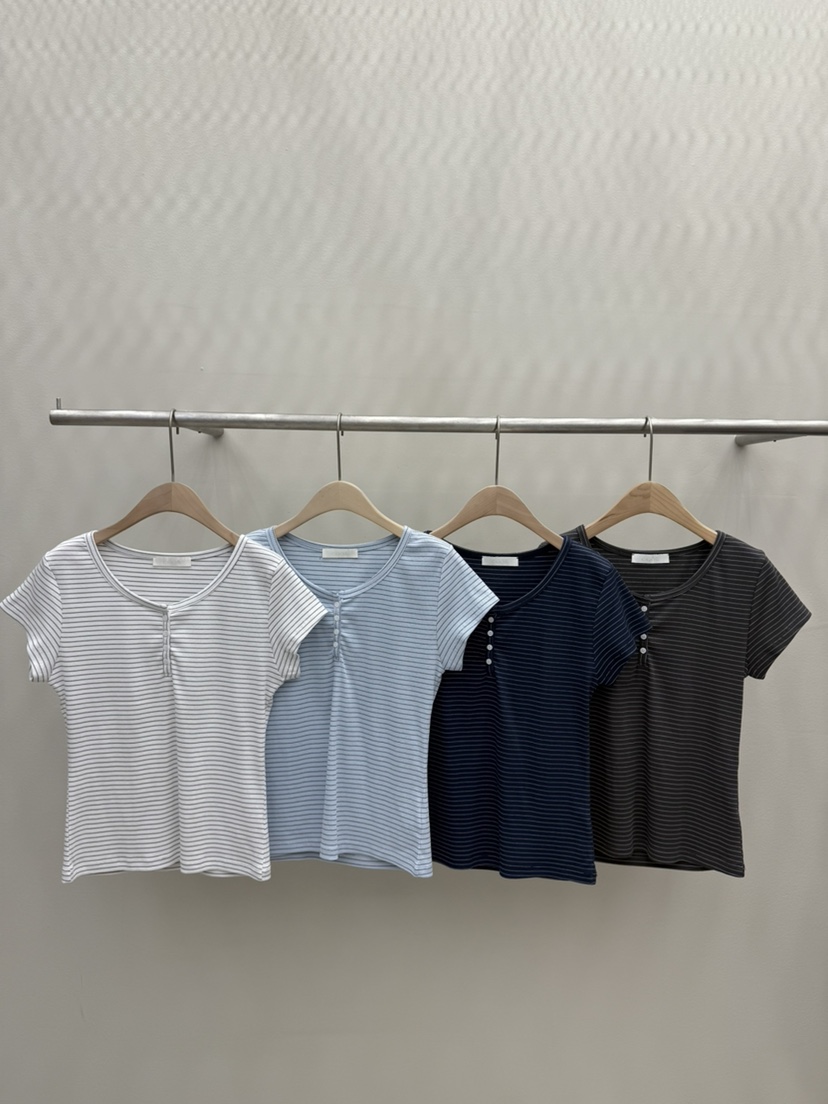 EOOB/LAMEREI韓國東大門直郵女士新品休閑時尚熱賣T恤條紋EOOB/LAMEREIT恤