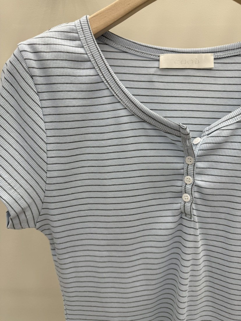 EOOB/LAMEREI韓國東大門直郵女士新品休閑時尚熱賣T恤條紋EOOB/LAMEREIT恤