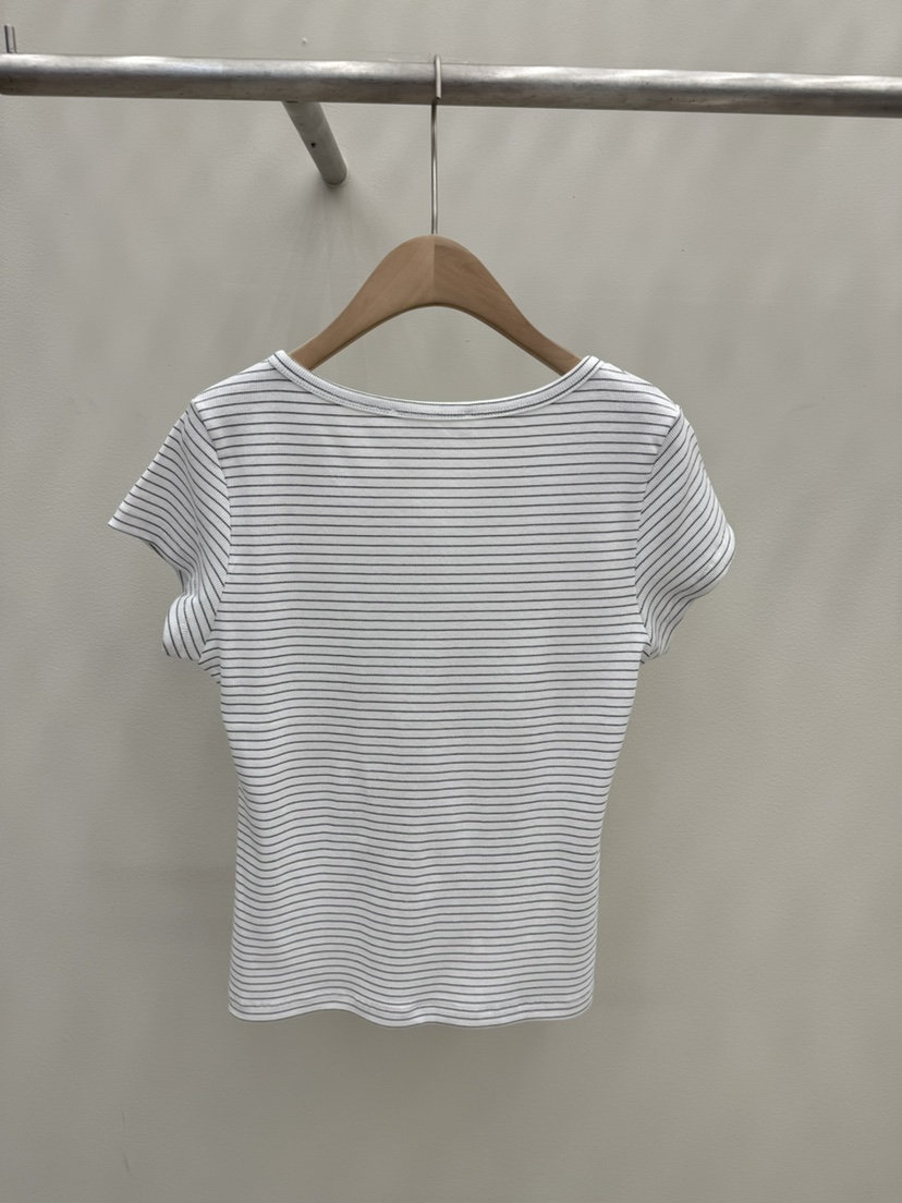 EOOB/LAMEREI韓國東大門直郵女士新品休閑時尚熱賣T恤條紋EOOB/LAMEREIT恤