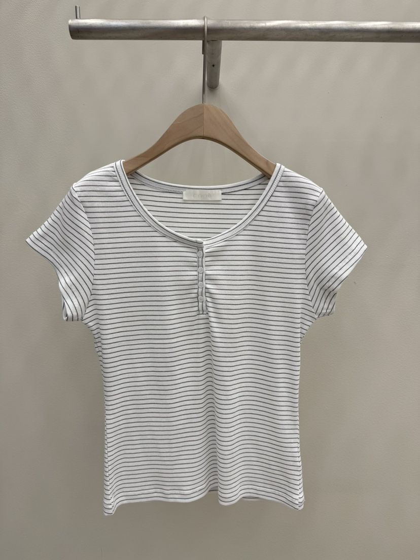 EOOB/LAMEREI韓國東大門直郵女士新品休閑時尚熱賣T恤條紋EOOB/LAMEREIT恤圖色1