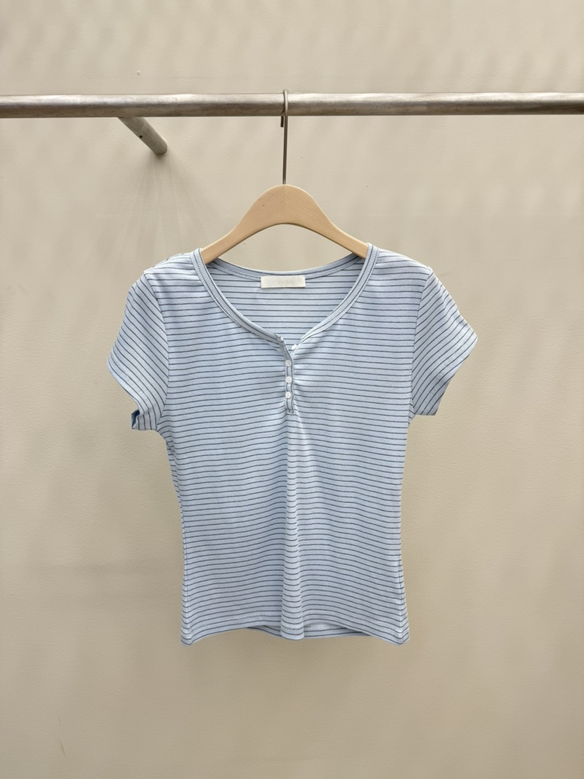 EOOB/LAMEREI韓國東大門直郵女士新品休閑時尚熱賣T恤條紋EOOB/LAMEREIT恤圖色2