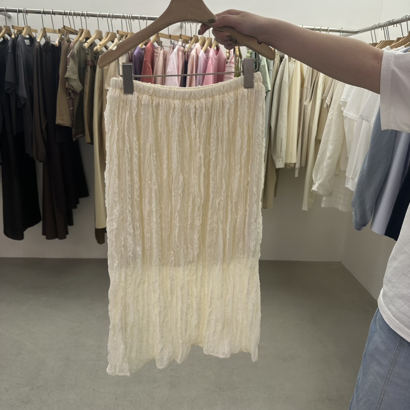 BROWNS-P韓國代購女裝新品時尚26春夏熱賣職業人氣長裙褶裥BROWNS-P長裙