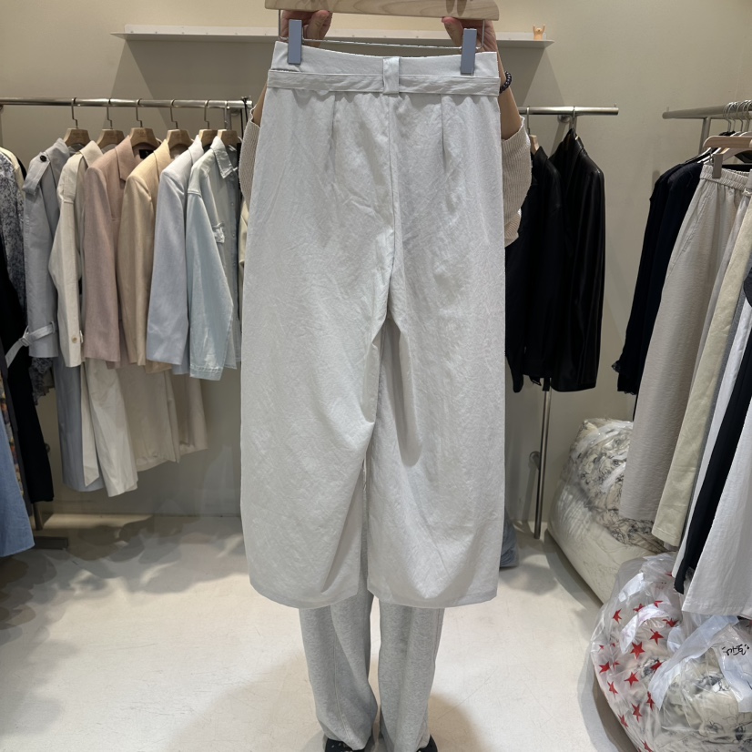 HER/PLAYLIST韓國直郵實拍女士新品休閑休閑褲含腰帶直筒褲HER/PLAYLIST休閑褲