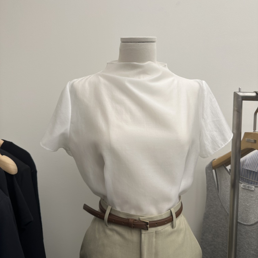 MER韓國代購女士新品職業人氣推薦熱賣26春夏時尚襯衫蕾絲衫MER/ANGELO BIANCO襯衫/蕾絲衫圖色1